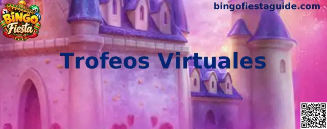 Ilustración de Trofeos Virtuales e insignias de logros de Bingo Fiesta